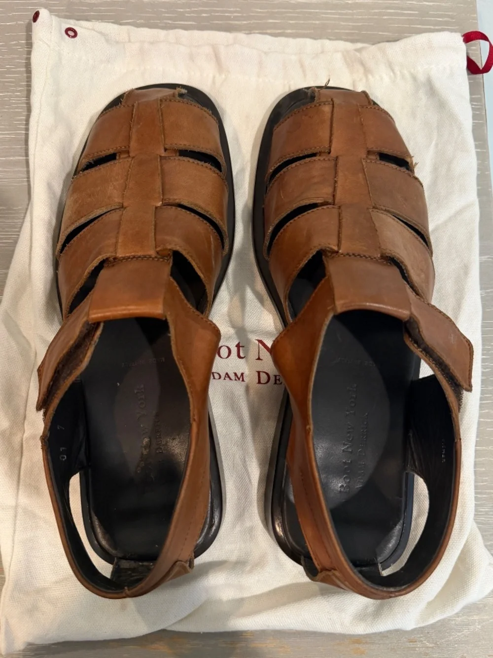 To Boot New York 'Barbados' Fisherman Sandal Brown Leather Men's Size 7